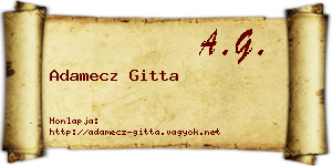 Adamecz Gitta névjegykártya